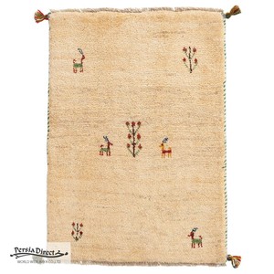 ギャッベ　ペルシャ　イラン　オーガニックウール　絨毯　ラグ　玄関マットL　62×86cm　ML1818_BE