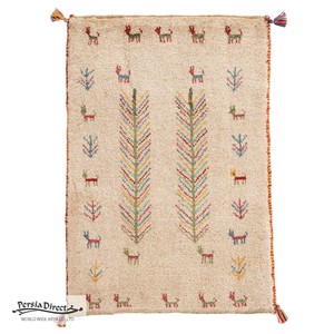 ギャッベ　ペルシャ　イラン　オーガニックウール　絨毯　ラグ　玄関マットL　66×95cm　ML1819_BE