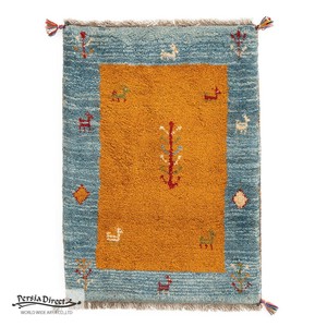 ギャッベ　ペルシャ　イラン　オーガニックウール　絨毯　ラグ　玄関マットL　62.5×89cm　ML1821_CL