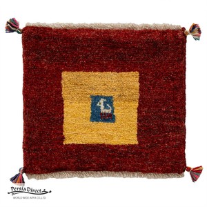 ギャッベ　ペルシャ　イラン　オーガニックウール　絨毯　ラグ　座布団　44×39cm　MS15589_RE