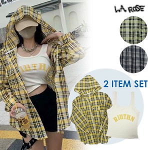 Button Shirt/Blouse Check Big Shirt Seersucker