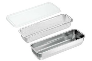日本製 made in japan 燕熟の技［ユニット角型バット&ザル］バット1/2L&ザル・蓋付 YB-550