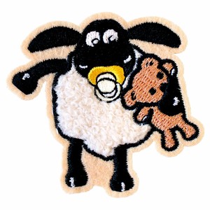 8月下旬入荷　ひつじのショーン モコモコ刺繍ステッカー　テディ