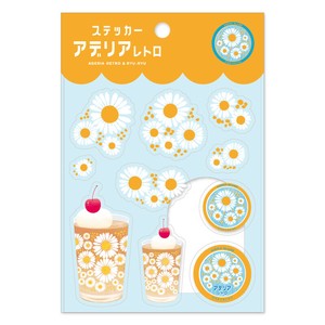 日本製　花柄 ステッカー　アデリアレトロ：花ざかり