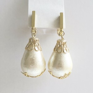 Clip-On Earrings Gold Post Cotton