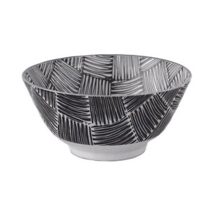 Mino ware Donburi Bowl Japanese Tableware Checkered 14cm Made in Japan