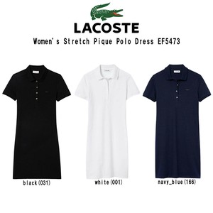 LACOSTE(ラコステ)ワンピース 半袖 ポロ コットン ストレッチ スリム 鹿の子 レディース EF5473