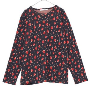 T-shirt Long Sleeves Floral Pattern Made in Japan