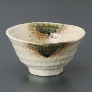 伊賀織部ろくべ型茶碗(大)　日本製　美濃焼