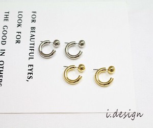 メタルボール＆シリコン入りフープピアス
