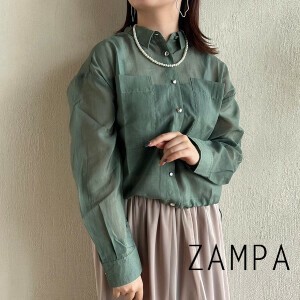 Button Shirt/Blouse Sheer Short Shirt
