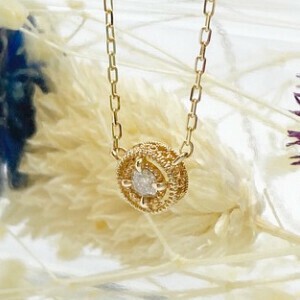 【Cheravir】K10YG  プチ ネックレス ペンダント ダイヤモンド
