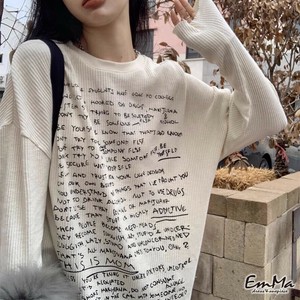 アルファベット長袖Tシャツ 薄手 ショート or ロング丈 春 秋  【2024AW】 EH1446