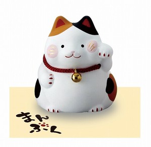 ★幸福を招く★　楽しくお目出度い「縁起の置物」【まんぷく　招猫・ぶち（招福）】