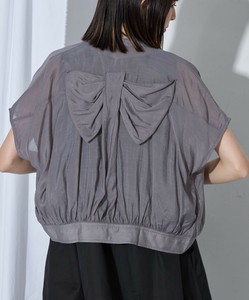 【each 新作入荷】バックシャン・シアーブルゾン　リボン　晩夏初秋　羽織　《人気》2024AW