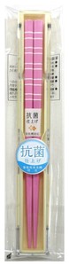 アオバ 箸&ケース 抗菌ペアセット ピース パステルピンク 18.0cm 541882