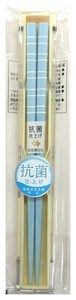 アオバ 箸&ケース 抗菌ペアセット ピース パステルブルー 18.0cm 541899