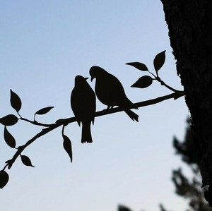 ハチドリ オウム恋鳥 木プラグイン  ガーデンアクセサリー BQ5293