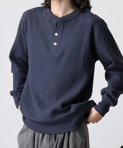 ビッグワッフルヘンリーネック長袖Tシャツ