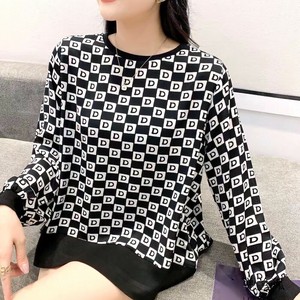 T-shirt Flare Monochrome Switching Cut-and-sew