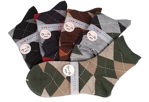 Crew Socks Argyle Pattern Made in Japan