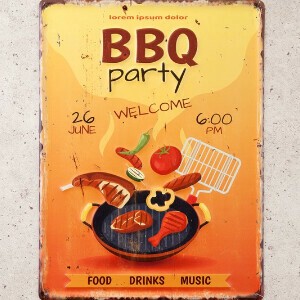 アンティークエンボスプレート ［BBQ Party］