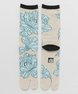 【カヤ】足袋型くつ下25〜28cm 花装い 浅葱