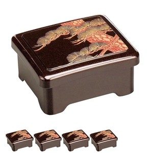 鰻重箱 日本製 5個セット うな重 重箱 耐熱ミニ深型内隅丸丼重梨地老松内朱 鰻(うなぎ) 漆器 食洗機対応