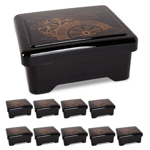 鰻重箱 日本製 10個セット うな重 重箱 耐熱 天竜丼重 梨地御所車内朱塗 鰻(うなぎ) 漆器 食洗機対応