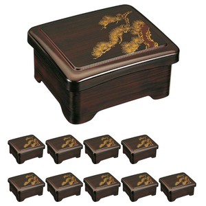 鰻重箱 日本製 10個セット うな重 重箱 耐熱天竜寺丼重 紫壇老松 鰻(うなぎ) その775221 漆器 食洗機対応