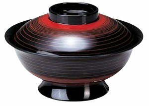 鰻重箱 6寸聖龍椀(低足)朱カスミ ABS樹脂製 18x18x10cm 日本製 漆器
