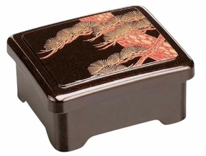 耐熱  鰻重箱 福丸 丼重 内隅丸 梨地老松内朱 耐熱  鰻重箱 ABS樹脂製 日本製 漆器 食洗機対応