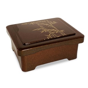 鰻重箱 日本製 うな重 重箱 殿上丼重 梨地竹 内朱塗 鰻(うなぎ) 18cm ×15cm ×8cm (02) 漆器
