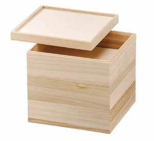 御節重箱 日本製 3段 木製 8寸 桐額縁白木 24.2cm x 24.2cm x 19.5cm 漆器