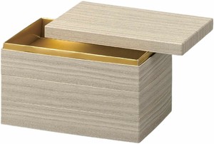 御節重箱 日本製 3段 5.5寸 /8.5寸 長手和 紙 福桐木目 25.4cm x 16.8cm x 16.2cm 漆器