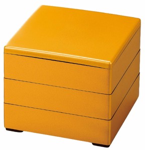 御節重箱 日本製 3段 6.5寸 彩 金 19.5cm x 19.5cm x 16.5cm 漆器