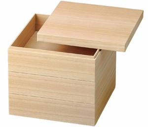 御節重箱 日本製 3段 6.5寸 ハイブリッド 紙 桐木目 冷凍対応 20.2cm x 20.2cm x 18.3cm 漆器