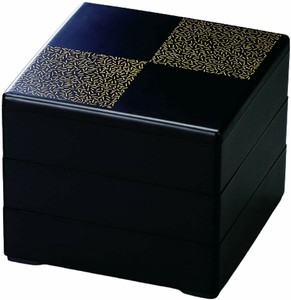 餐盘餐具 3层 漆器 21.0cm 7.0寸 日本制造
