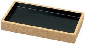 盛り皿 (プレート) 7.7寸長角盛ざるｺﾞﾏ竹塗本体 23.1cm 日本製 漆器