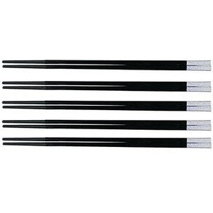 箸 5膳セット PBT250和洋中先丸 はし 黒OM／銀 日本製 漆器