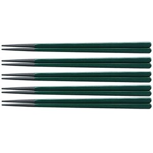 箸 5膳セット PBT 20.5cm六角 はし 緑塗 日本製 漆器
