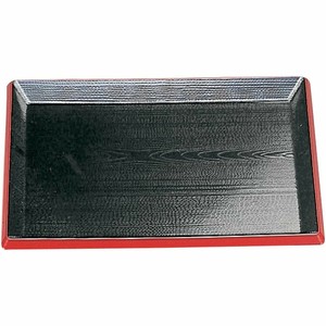 尺3利休 盆 黒天朱SL(約 39.2 x 28.8 x 1.8cm) 日本製 漆器