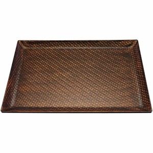 尺5利休アジロ 盆 栃塗SL渕黒塗(約 45 x 33.1 x 2.1cm) 日本製 漆器