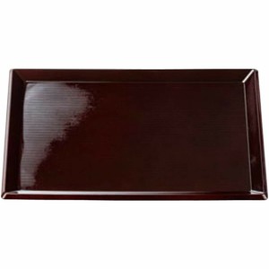 尺1新千筋利休 盆 溜SL(約 33.2 x 24.2 x 1.8cm) 日本製 漆器