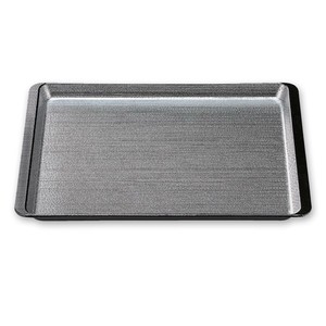 耐熱A)尺5ツバ付木目トレー銀梨地渕黒SL(約 45.2cm) 日本製 漆器 食洗機対応