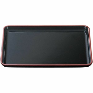 尺5戦国長手 盆 黒天朱SL(約 45.5 x 31.7 x 2.8cm) 日本製 漆器