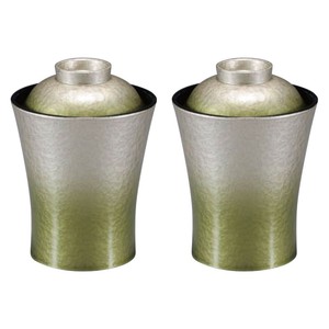 2個 セット(ペア お椀)竹泉箸洗椀 銀/緑アクア 漆器