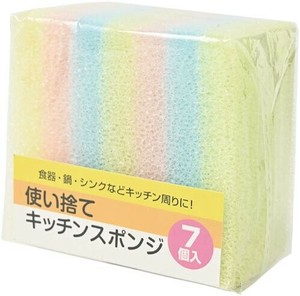 使い捨てキッチンスポンジ（7個入） 22-73