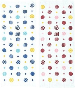 「感謝」丸小紋フェイスタオル 7-72