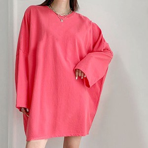 T-shirt Plain Color Long Sleeves T-Shirt Tops Cotton